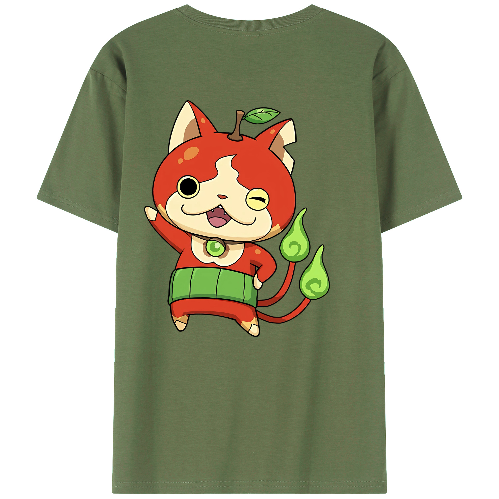 （画像用） 妖怪ウォッチ Yo-kai Watch 綿100％ メンズ半袖Tシャツ（バックプリント） 通気性